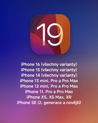 Které modely bude podporovat očekávaný iOS 19? Nejnovější verzi nainstaluješ na modely iPhone XS, XS Max nebo XR. Starší...